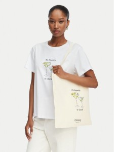 Marella T-Shirt Emme by Marella Gola 2615971072 Kremowy Regular Fit