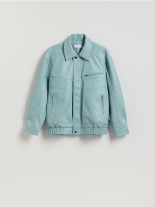 Kurtka z imitacji skóry - jasnoniebieski