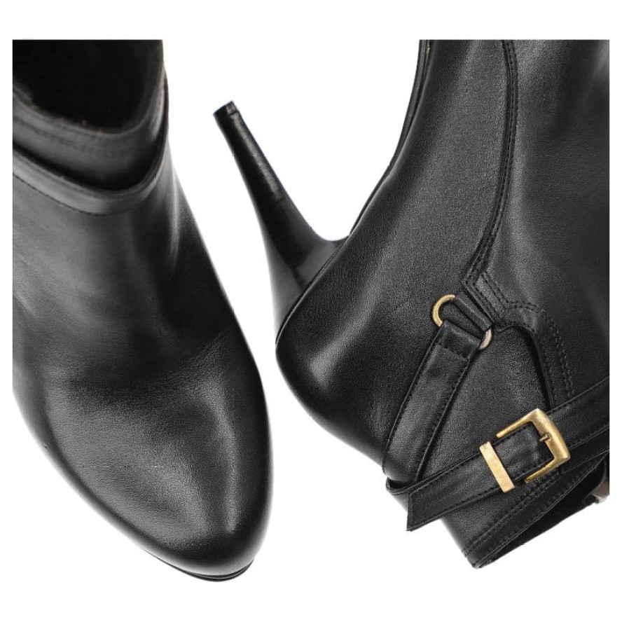 Czarne Botki Baldaccini Damskie Skórzane Modne Obuwie