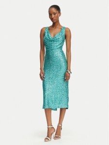 Rinascimento Sukienka koktajlowa CFC0123778003 Zielony Regular Fit