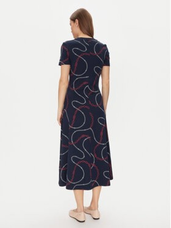 Tommy Hilfiger Sukienka codzienna Modern F&F Midi Dress WW0WW44547 Granatowy Regular Fit