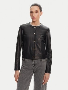 Serge Pariente Kurtka skórzana Marion Czarny Slim Fit