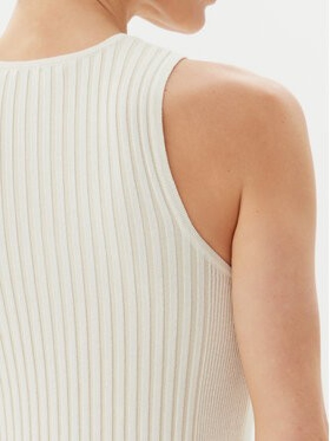 Tommy Jeans Sukienka dzianinowa DW0DW20877 Écru Slim Fit