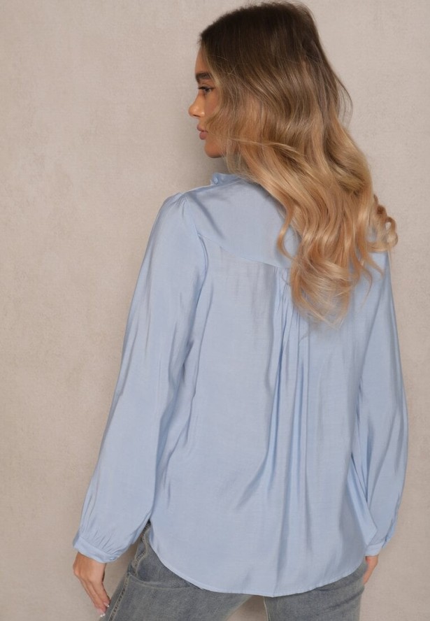 Jasnoniebieska Koszula Ozdobiona Haftowanym Wzorem Erinalis