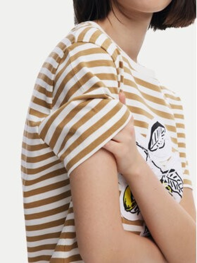 Desigual T-Shirt Lemon 25SWTKAE Beżowy Regular Fit