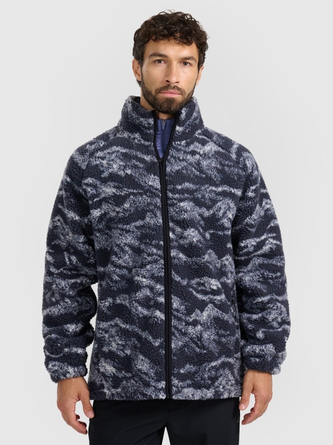 4F Polar sherpa oversize ze stójką uniseks - granatowy S