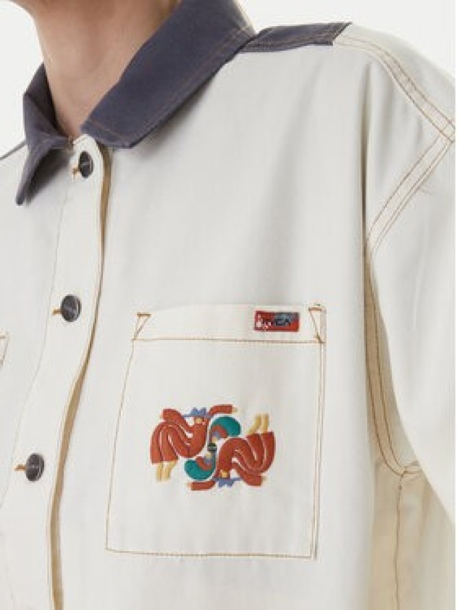 RVCA Kurtka jeansowa Lauryn Alvarez 23B151500 Écru Regular Fit