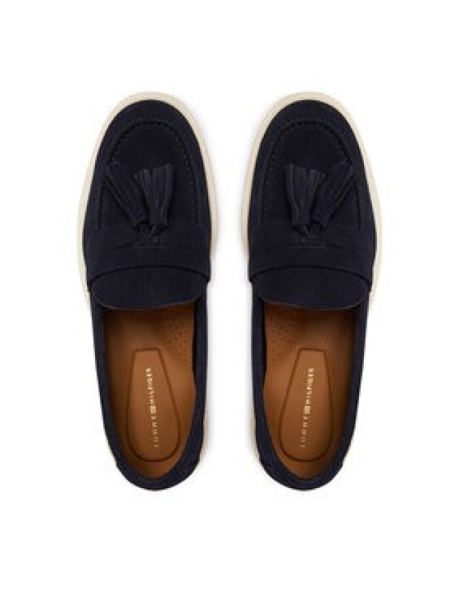 Tommy Hilfiger Mokasyny Light Suede Tassel Loafer FW0FW09285 Granatowy