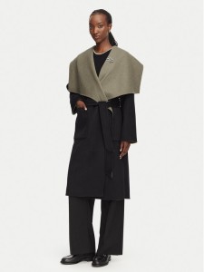 KARL LAGERFELD Płaszcz wełniany B3W15030 Brązowy Relaxed Fit