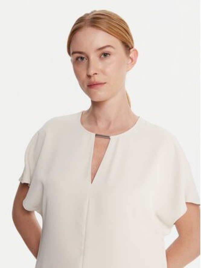 Calvin Klein Bluzka LV044C196G Écru Regular Fit
