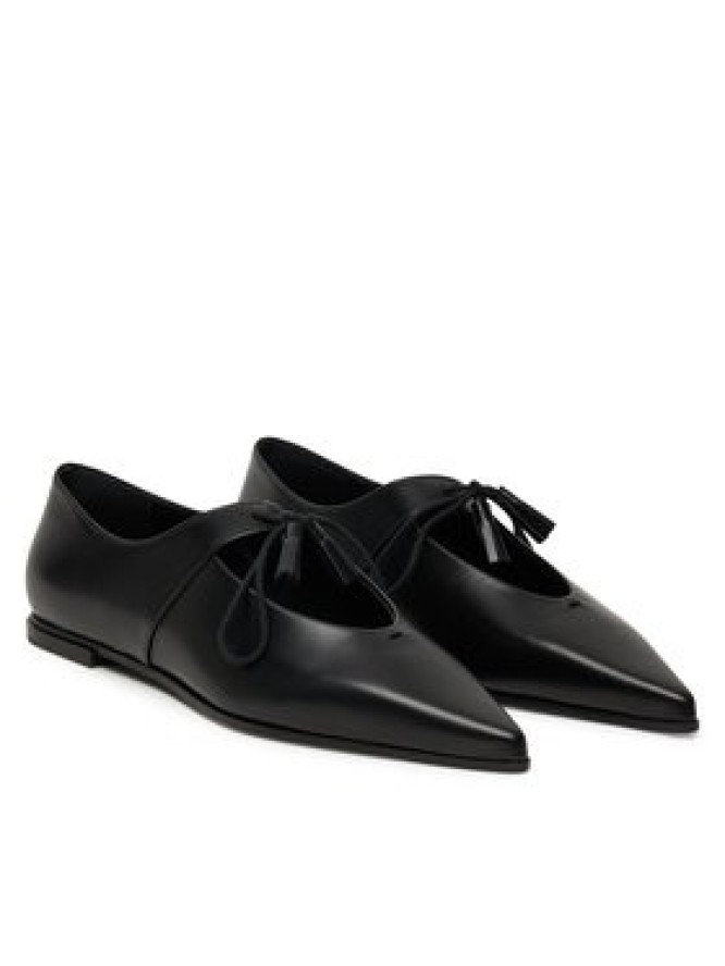 Max Mara Półbuty Laceup 2524526111600 Czarny