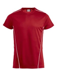 clique Ice Sport-T koszulka z poliestru z dłuższym tyłem – red/white