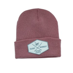 Czapka beanie – haftowane logo / organiczna / rozmiar uniwersalny (różowa)