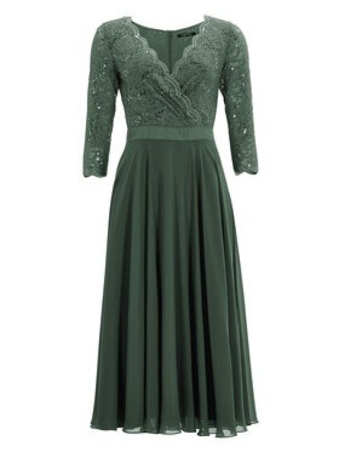 Swing Sukienka koktajlowa 5AE29100 Zielony Regular Fit