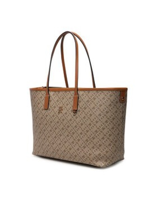 Tommy Hilfiger Torebka Th Monoplay Leather Tote AW0AW17416 Beżowy jasny