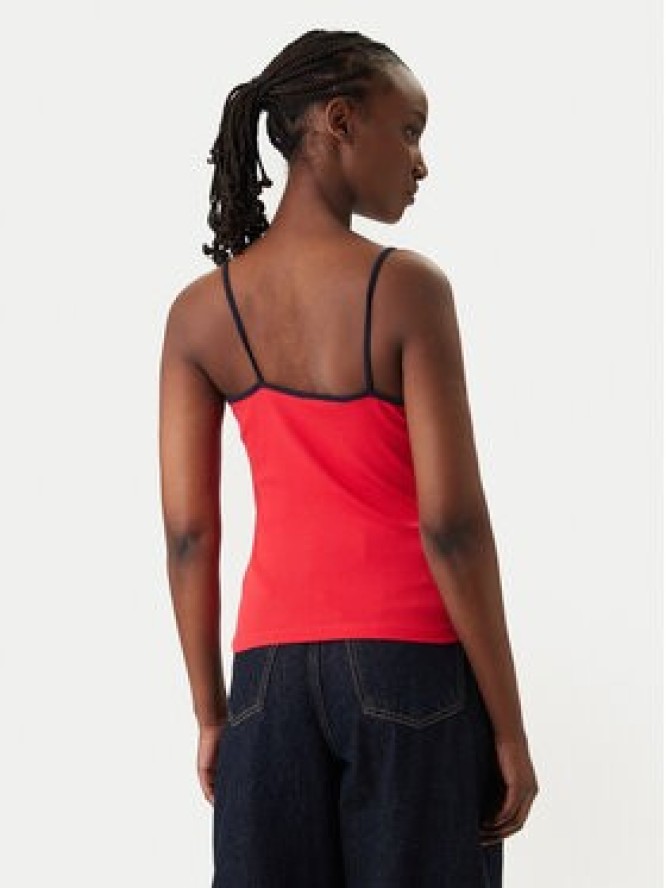 Tommy Jeans Top DW0DW22261 Czerwony Slim Fit