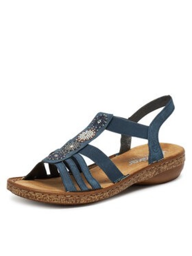 Rieker Sandały 628G9-16 Granatowy