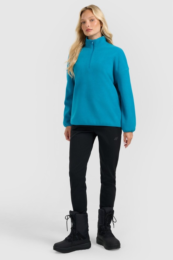 4F Polar ze stójką oversize damski - turkusowy L