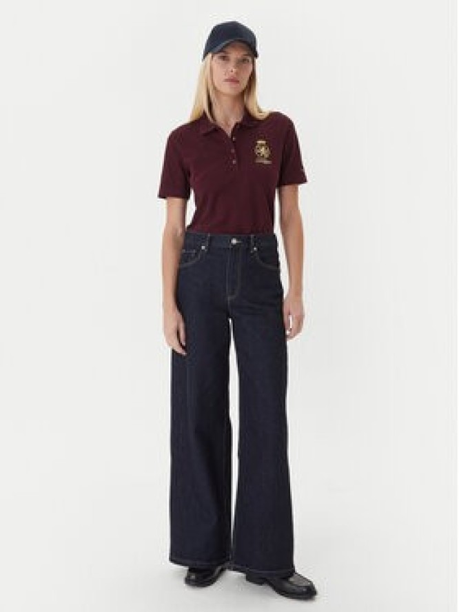 Tommy Hilfiger Polo Gold Crest WW0WW47315 Bordowy Regular Fit