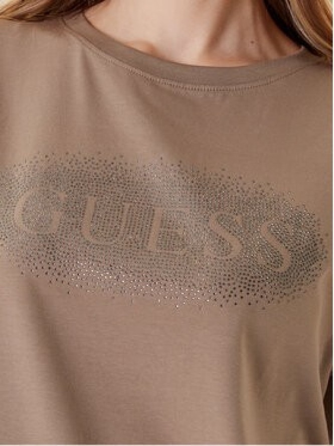 Guess T-Shirt V5YI08 J1314 Brązowy Regular Fit