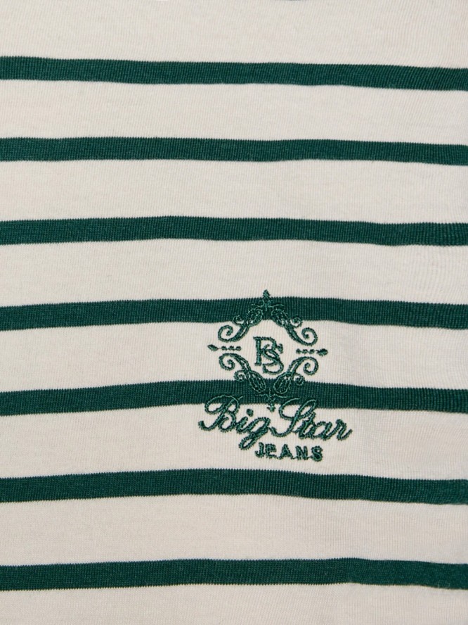 Bluzka damska w paski beżowo-zielone Alerra 304