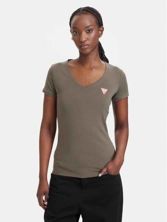Guess T-Shirt W2YI45 J1314 Khaki Slim Fit