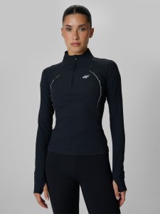 4F Longsleeve treningowy slim szybkoschnący damski - czarny S
