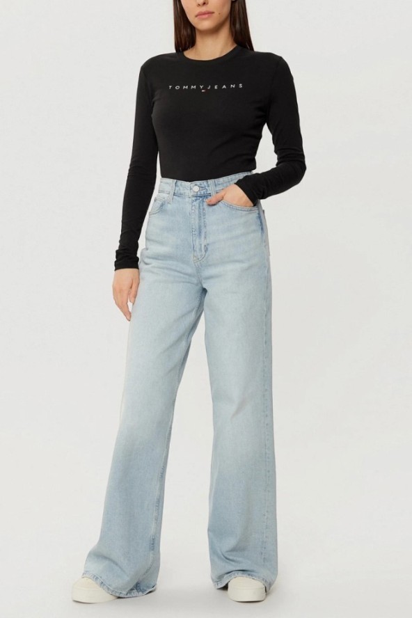 TOMMY JEANS Czarny damski longsleeve, Rozmiar S