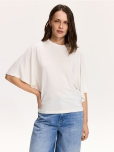 T-shirt z modalem - złamana biel