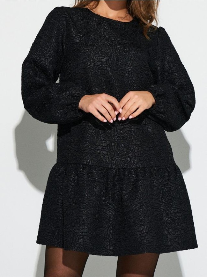 Sukienka mini babydoll - czarny