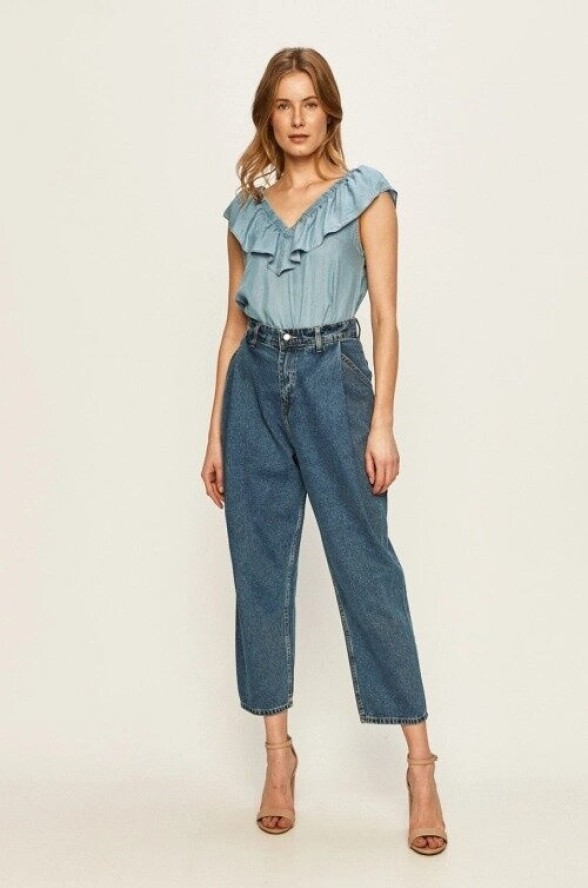 LEE RUFFLE TANK DAMSKA BLUZKA SKY BLUE L46GIINR 112110932