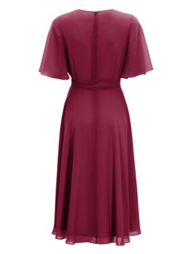 Swing Sukienka koktajlowa 5AI10200 Bordowy Regular Fit