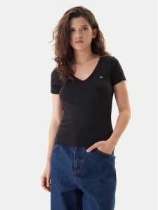 Tommy Jeans T-Shirt Essential DW0DW17385 Czarny Slim Fit