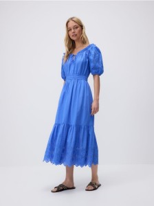 Sukienka z ażurowymi wstawkami - jasnoniebieski