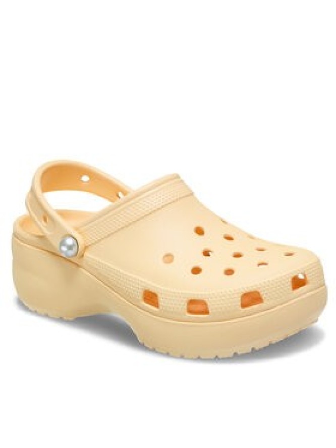 Crocs Klapki Classic Platform Pearl Clog 211231 Żółty