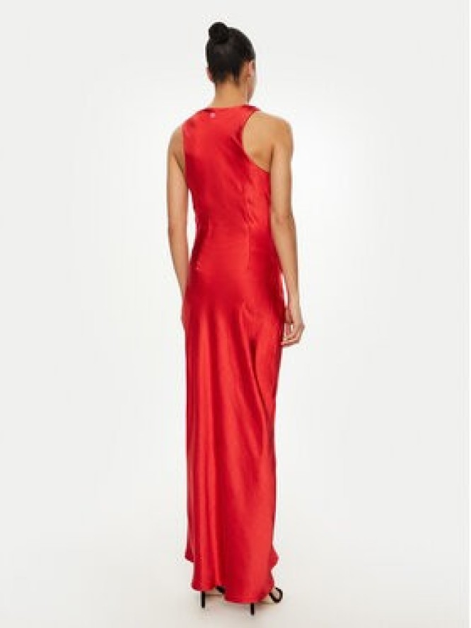 Please Sukienka koktajlowa A12NXO6000 Czerwony Slim Fit