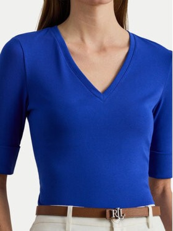 LAUREN RALPH LAUREN Bluzka 200815843012 Niebieski Slim Fit