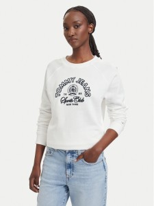 Tommy Jeans Bluza Heritage Logo DW0DW22821 Biały Regular Fit