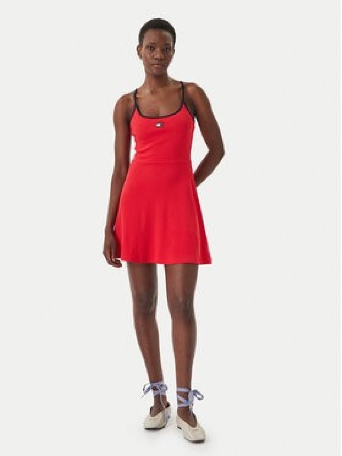 Tommy Jeans Sukienka codzienna DW0DW22335 Czerwony Slim Fit