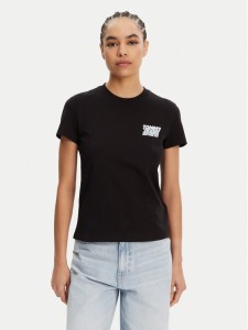 Tommy Jeans T-Shirt Bubble DW0DW21338 Czarny Regular Fit