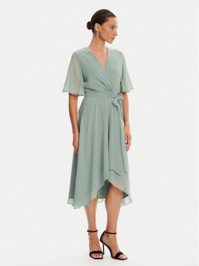 Swing Sukienka koktajlowa 5AI10200 Zielony Regular Fit