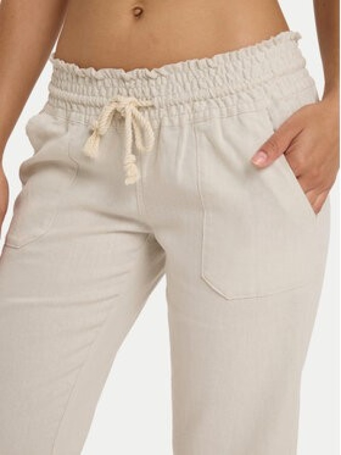 Roxy Spodnie materiałowe Oceanside ARJNP03006 Beżowy Easy Fit
