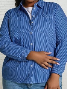 Koszula w paski - niebieski