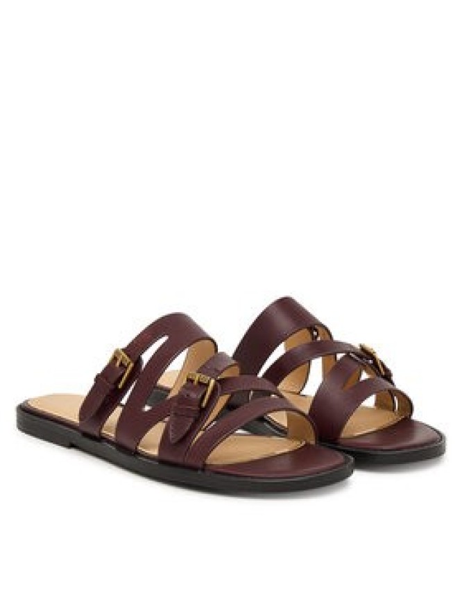 Guess Klapki FLJGRY LEA03 Bordowy