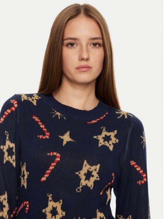 Pieces Sweter Sugar 17152789 Granatowy Regular Fit