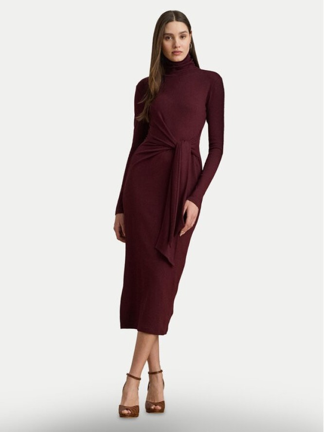 LAUREN RALPH LAUREN Sukienka dzianinowa 200980028006 Bordowy Slim Fit