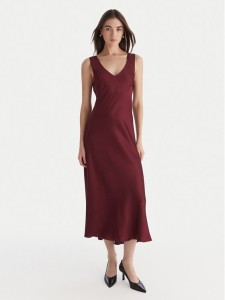 ViCOLO Sukienka koktajlowa TF0247 Bordowy Regular Fit