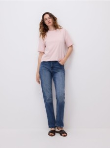 T-shirt z bawełną - pastelowy róż