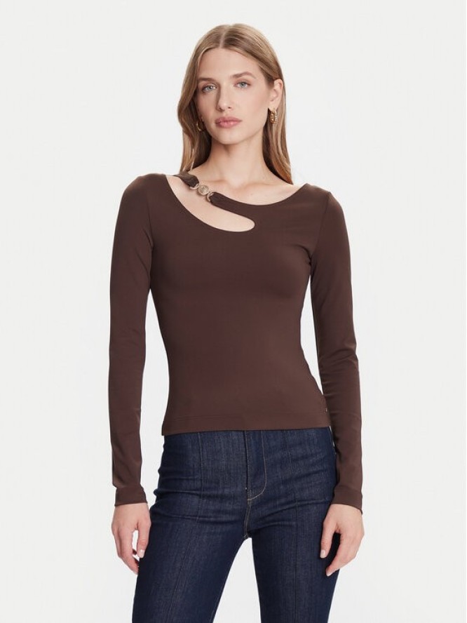 Guess Bluzka W5BP18 KC7M2 Brązowy Slim Fit