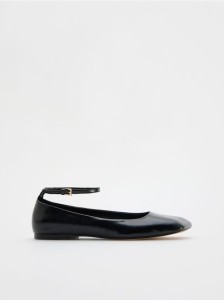 Baleriny z paskiem - czarny